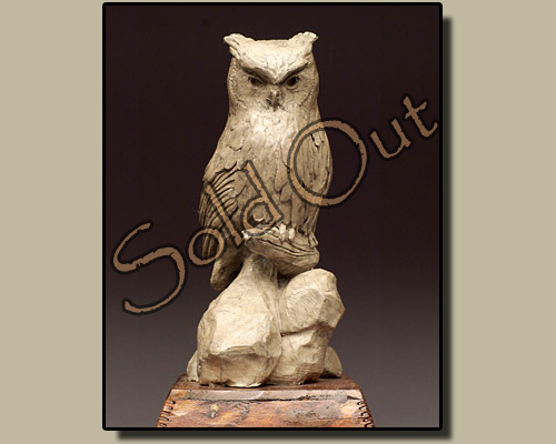 Screech Owl bronze sculpture